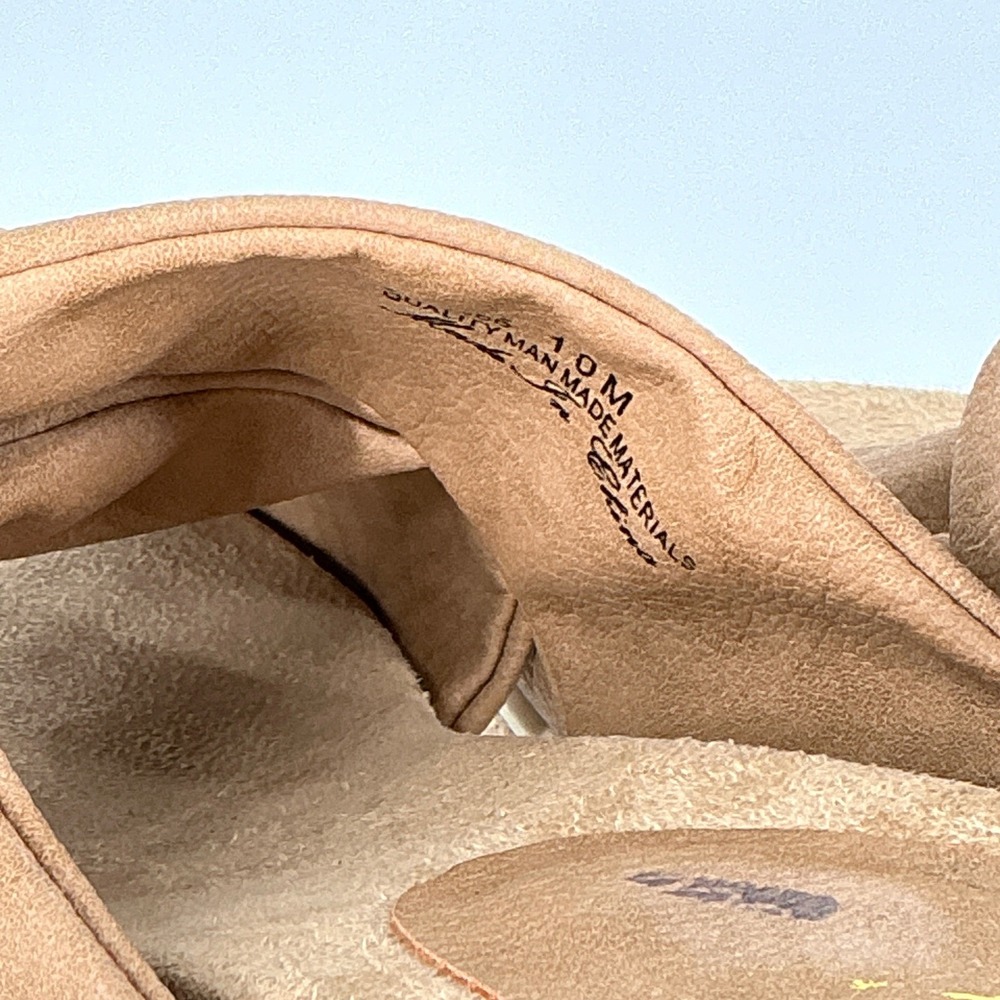 Easy Street Size 10 Tan Faux Suede Twist Knot Espadrille Wedge Sandals - Picture 4 of 14